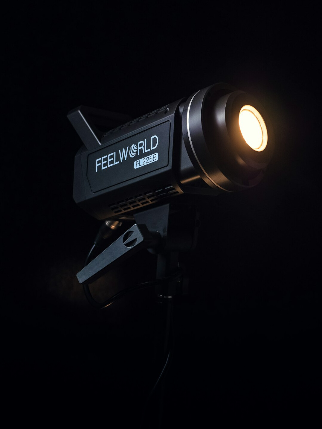 Compact news studio set with three cameras and LED key lights